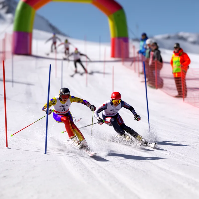 skiing race