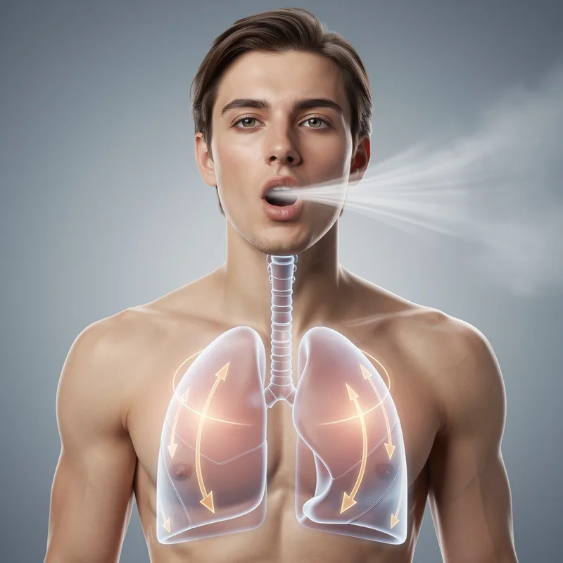 breathing out