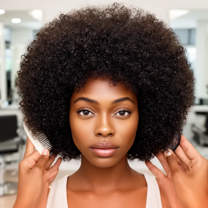 Afro hairdo