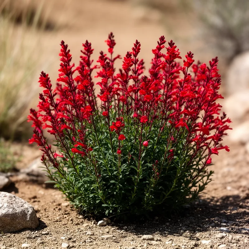 red shrubby penstemon