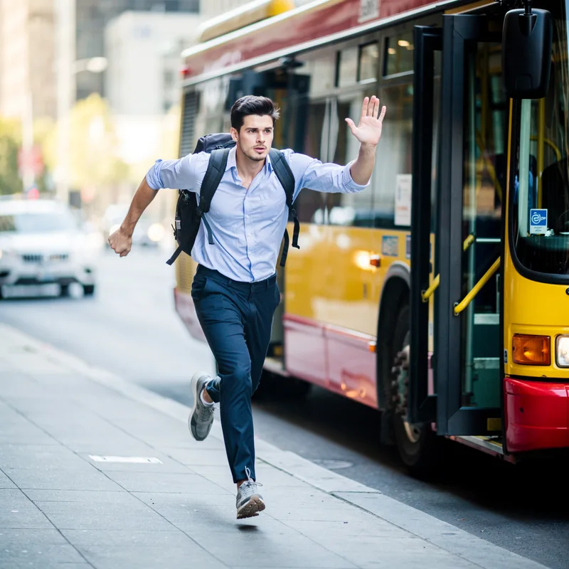 to catch the bus