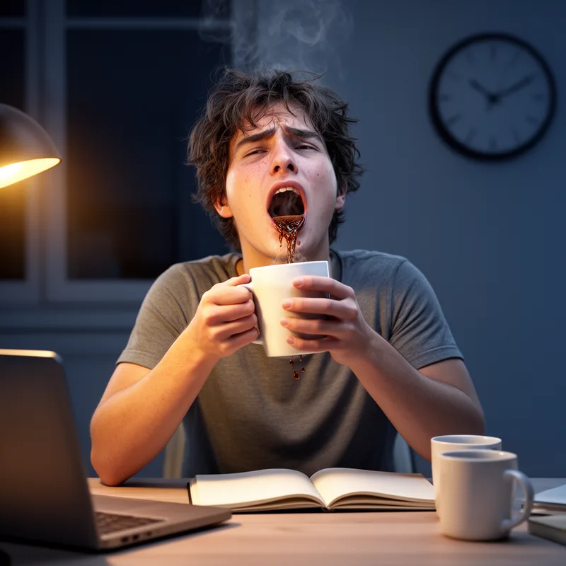 to chug coffee