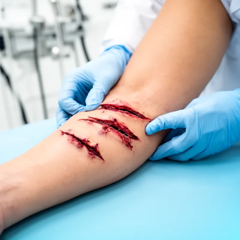 lacerated