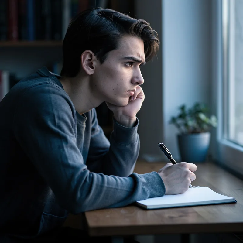 pensively