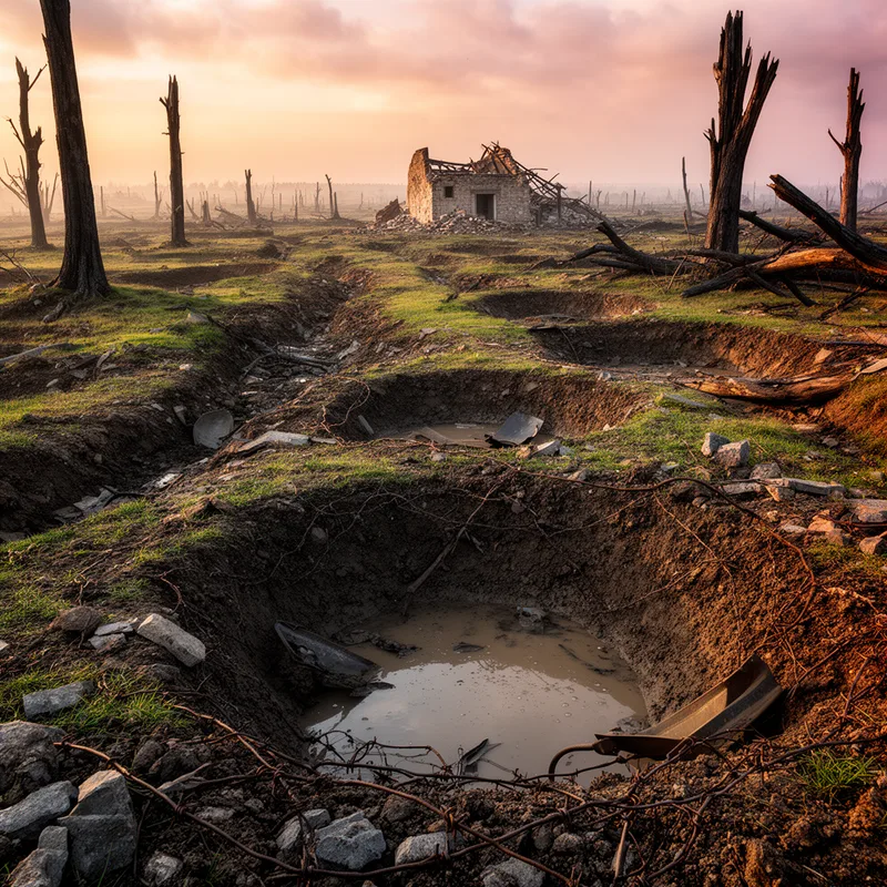 battle-scarred landscape