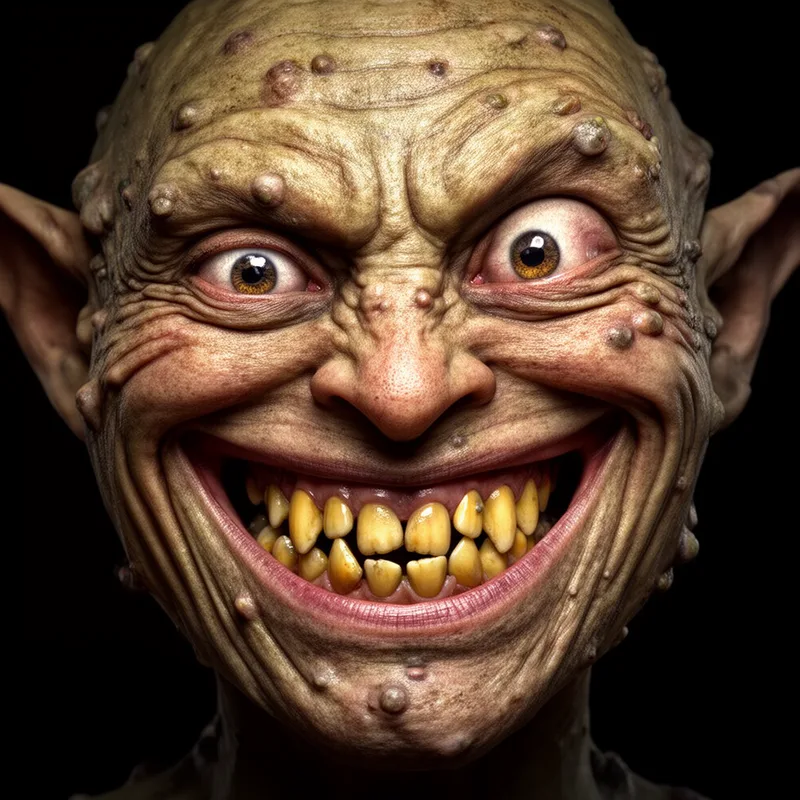 grotesquely