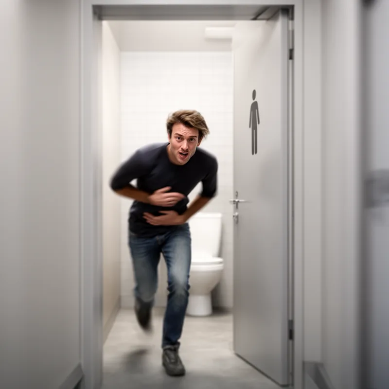 to rush to the crapper