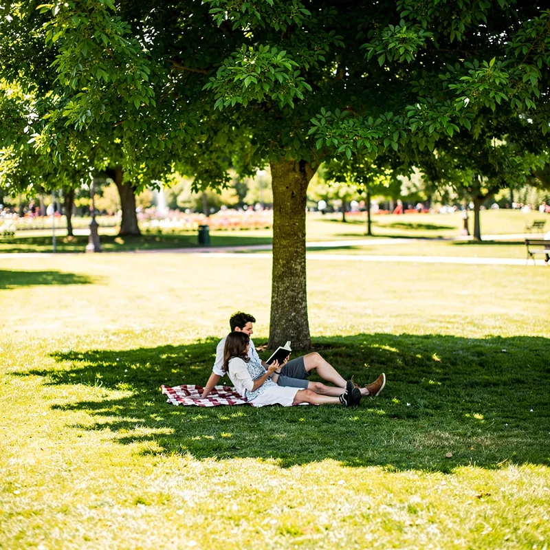 in the shade
