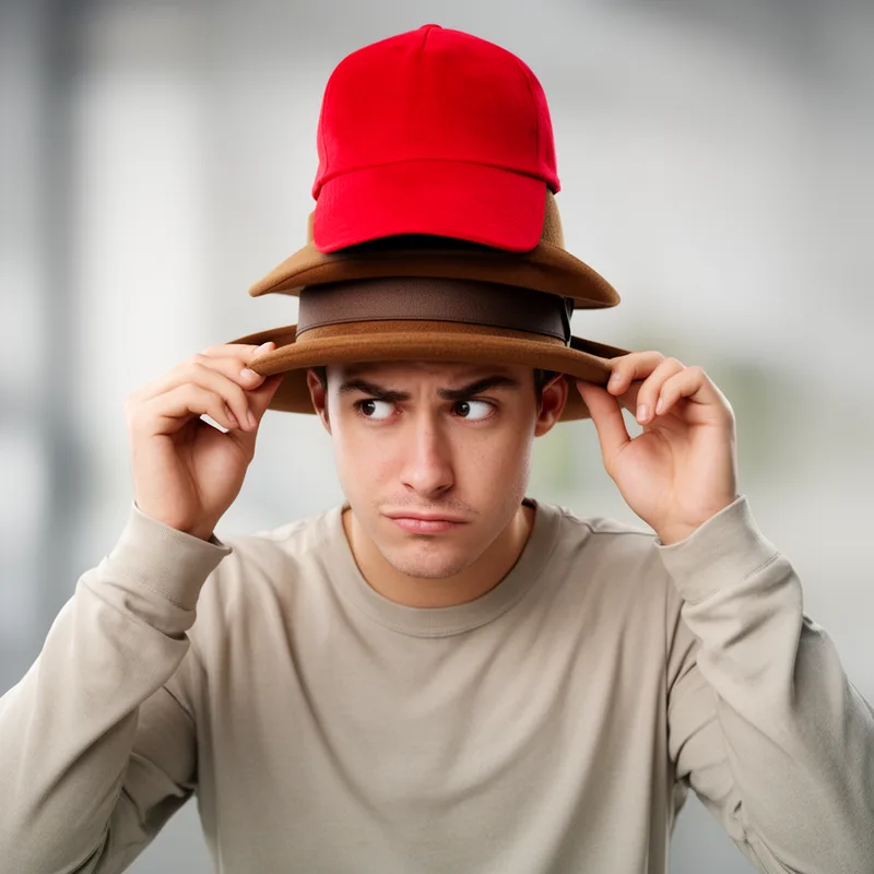putting a hat on a hat