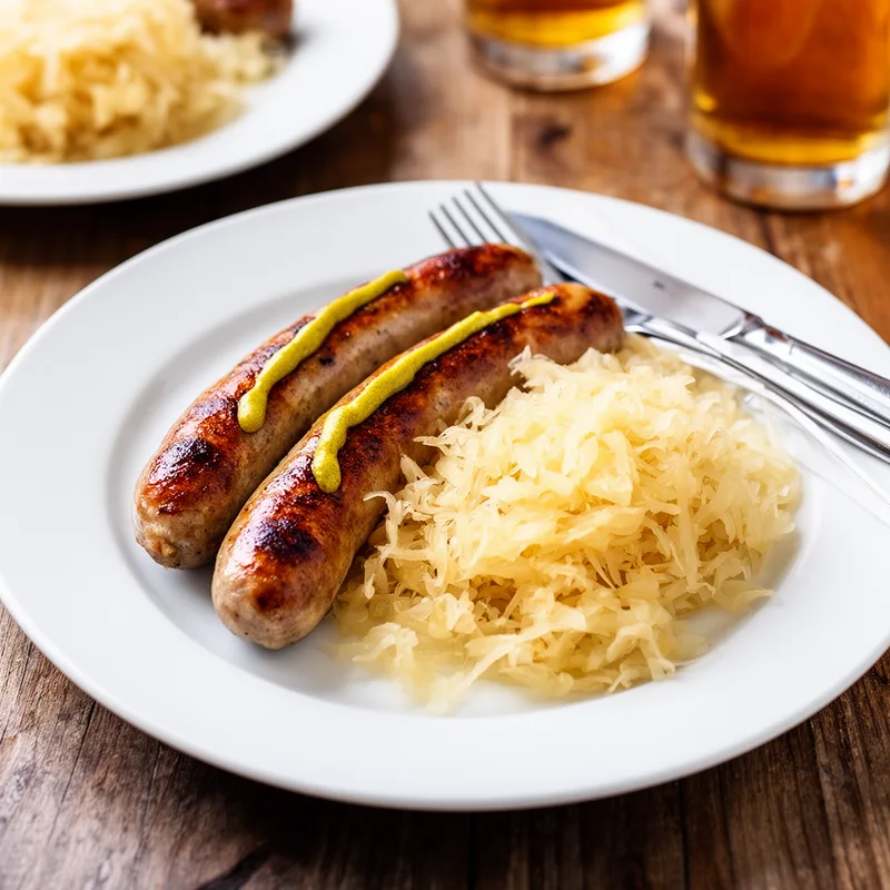 bratwurst with kraut
