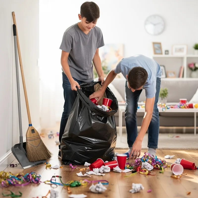cleaning up