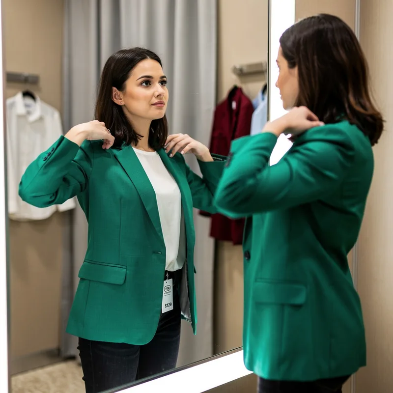 trying on