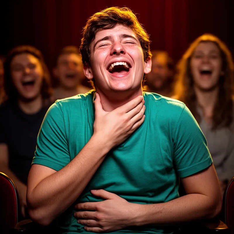 to gag with laughter