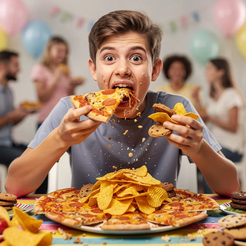 to stuff one's face