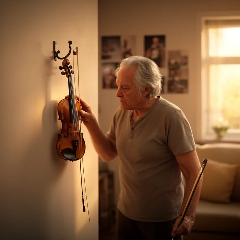 to hang up one's fiddle
