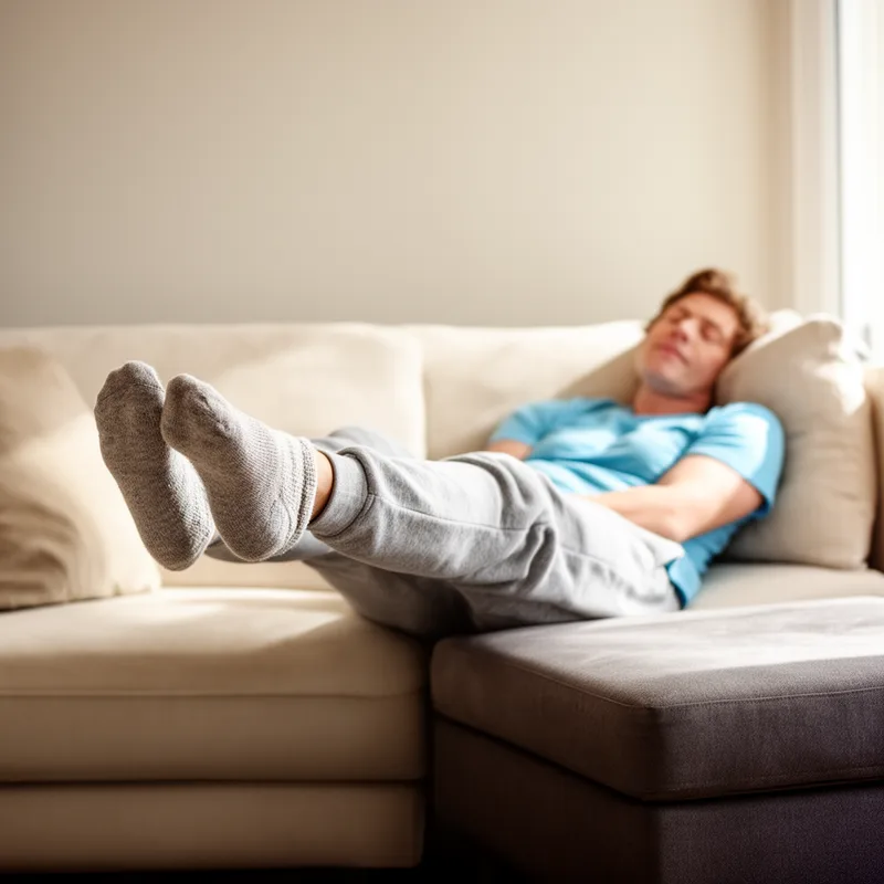 to put (one's) feet up