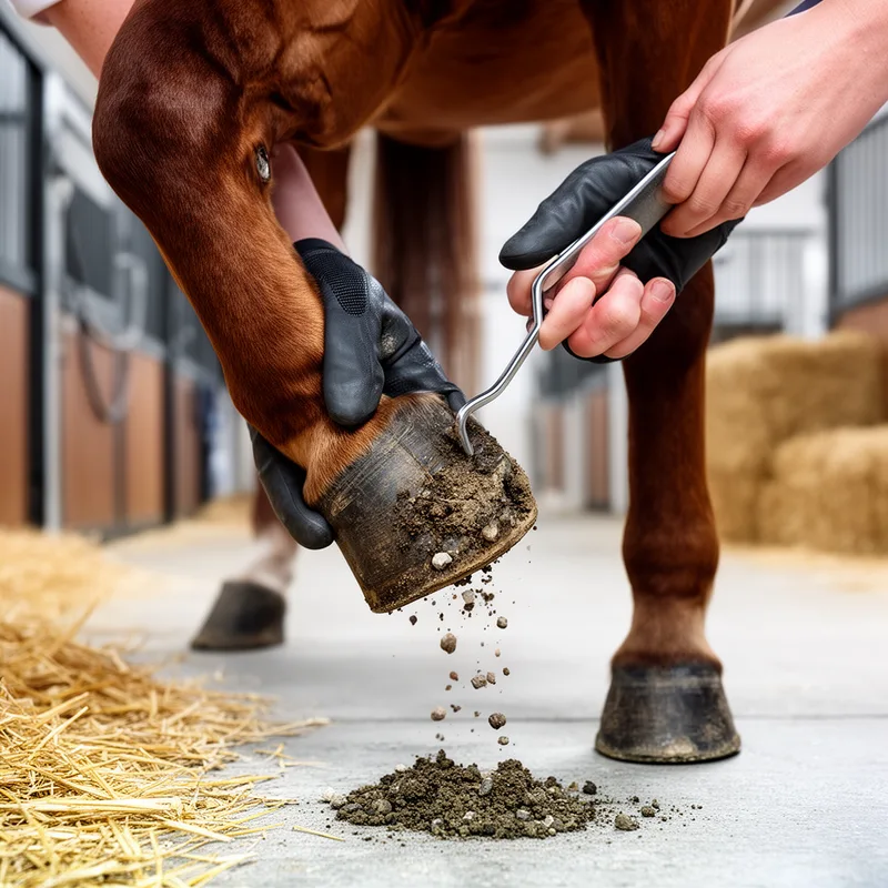 cleaning the hoof