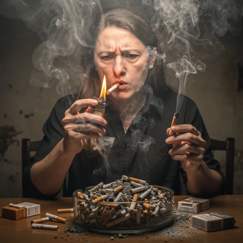 to smoke like a chimney