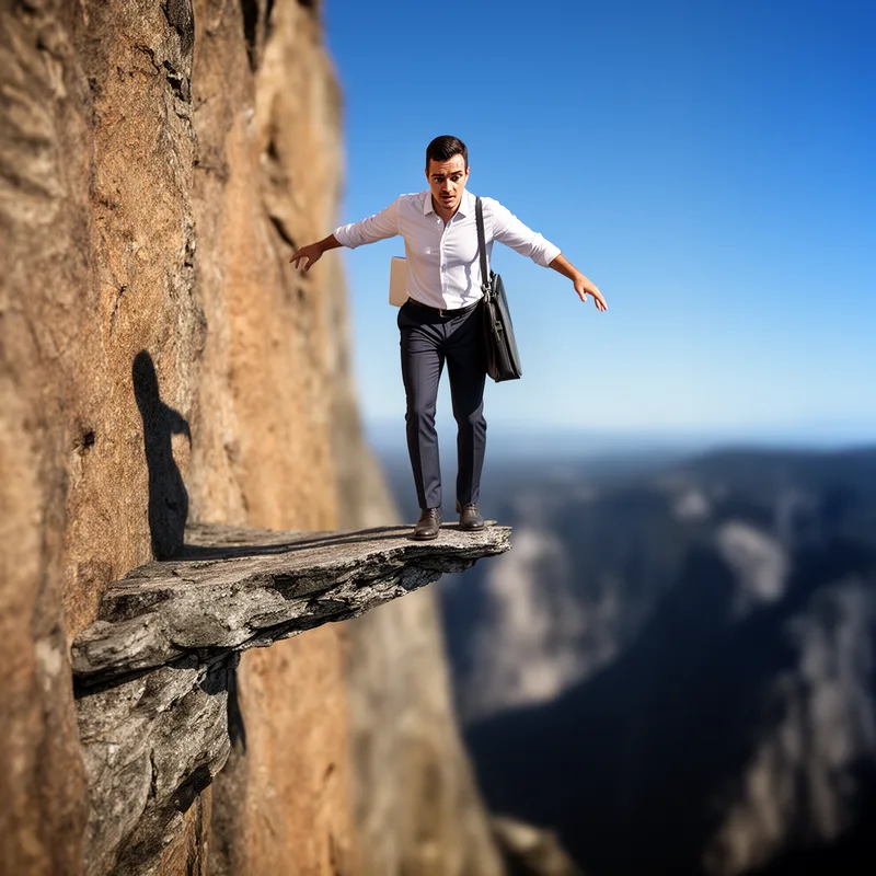 to walk on a razor's edge