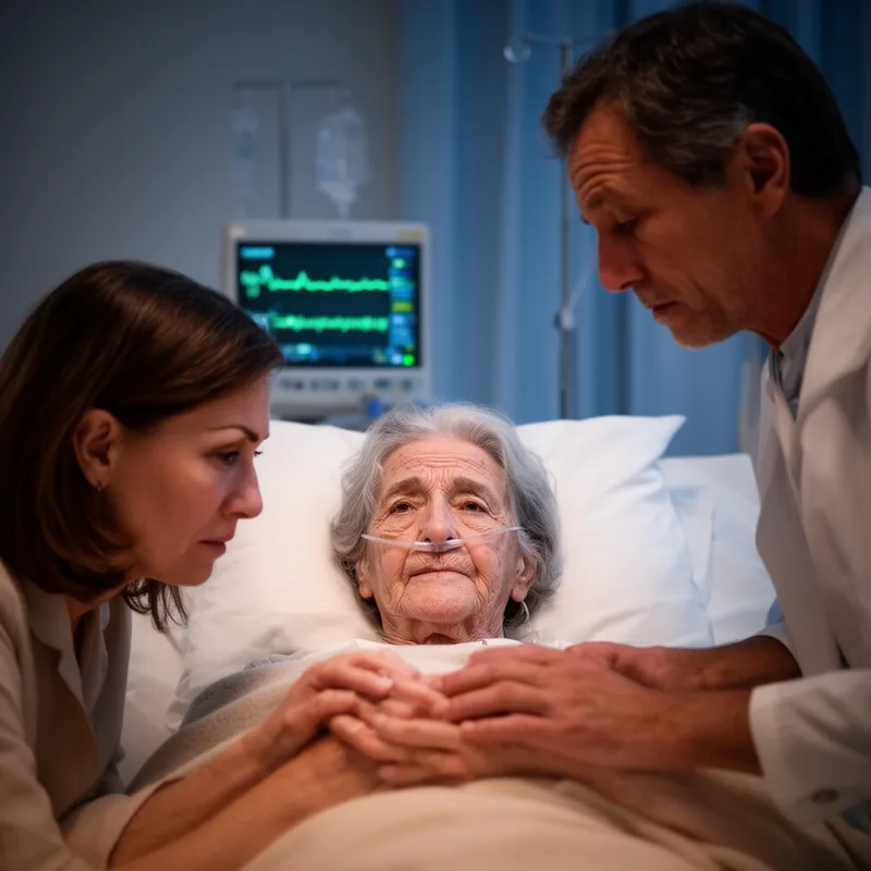 on someone's deathbed