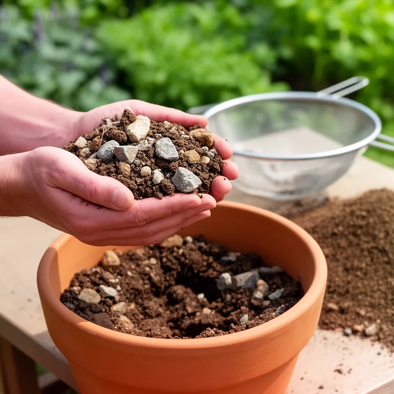 unsifted soil
