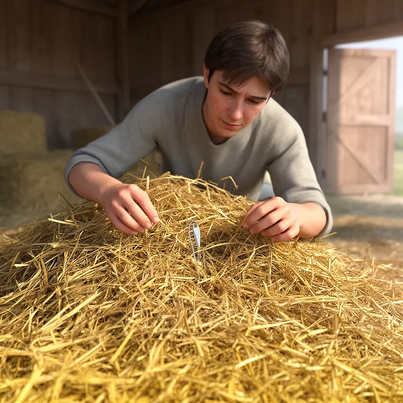 to search for a needle in a haystack