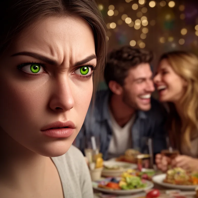 green-eyed gaze