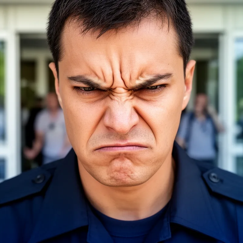 scowling