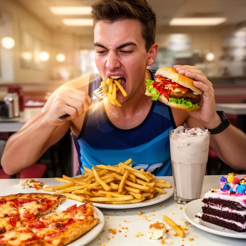 to fill one's face