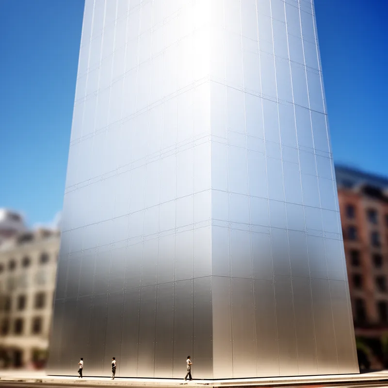 silver sheet facade