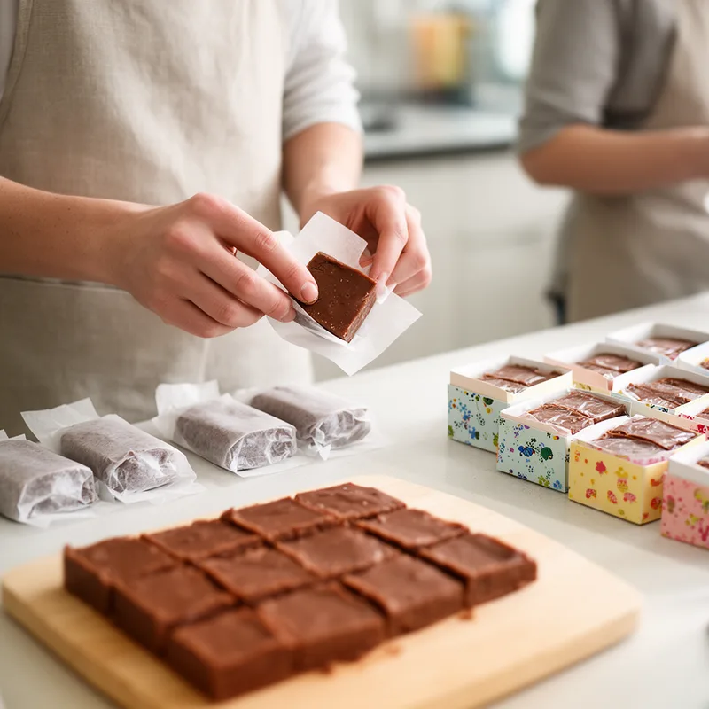 to pack fudge
