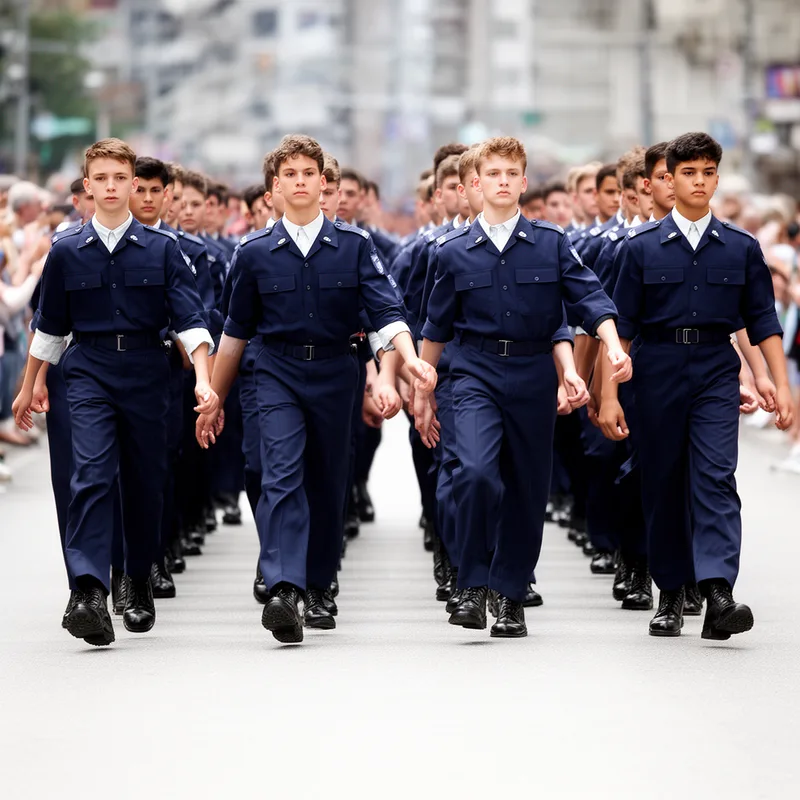 to march in formation