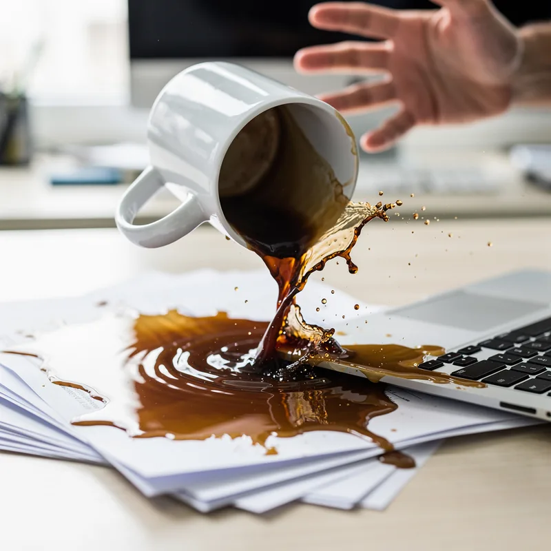 to spill coffee