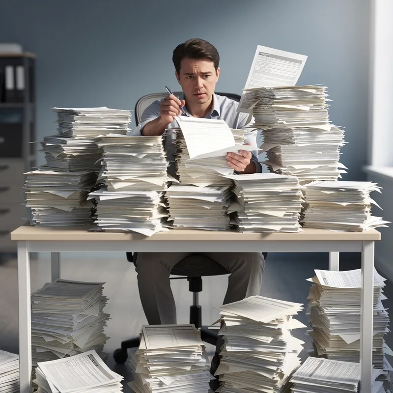 mountain of paperwork