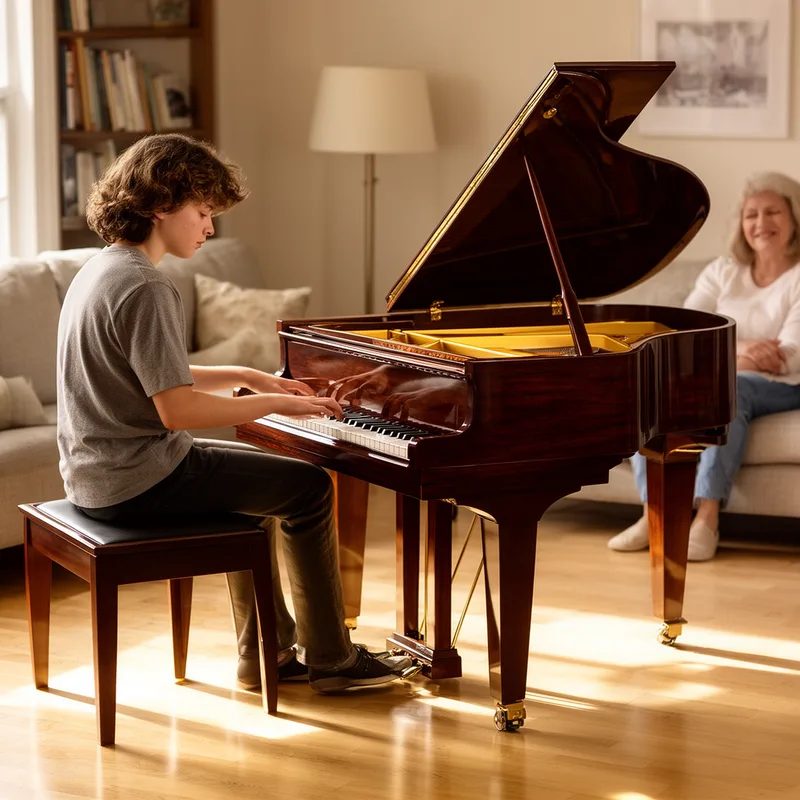 parlor grand piano