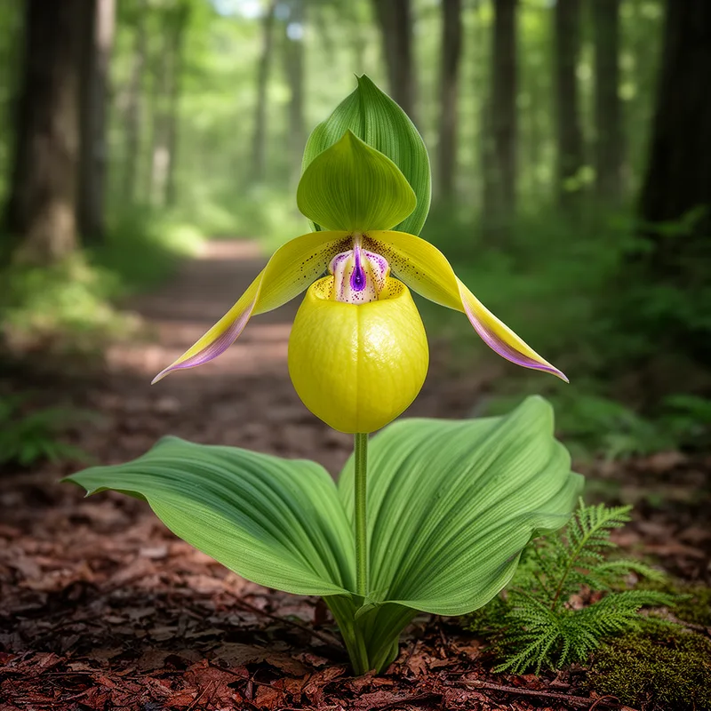 large yellow lady's slipper