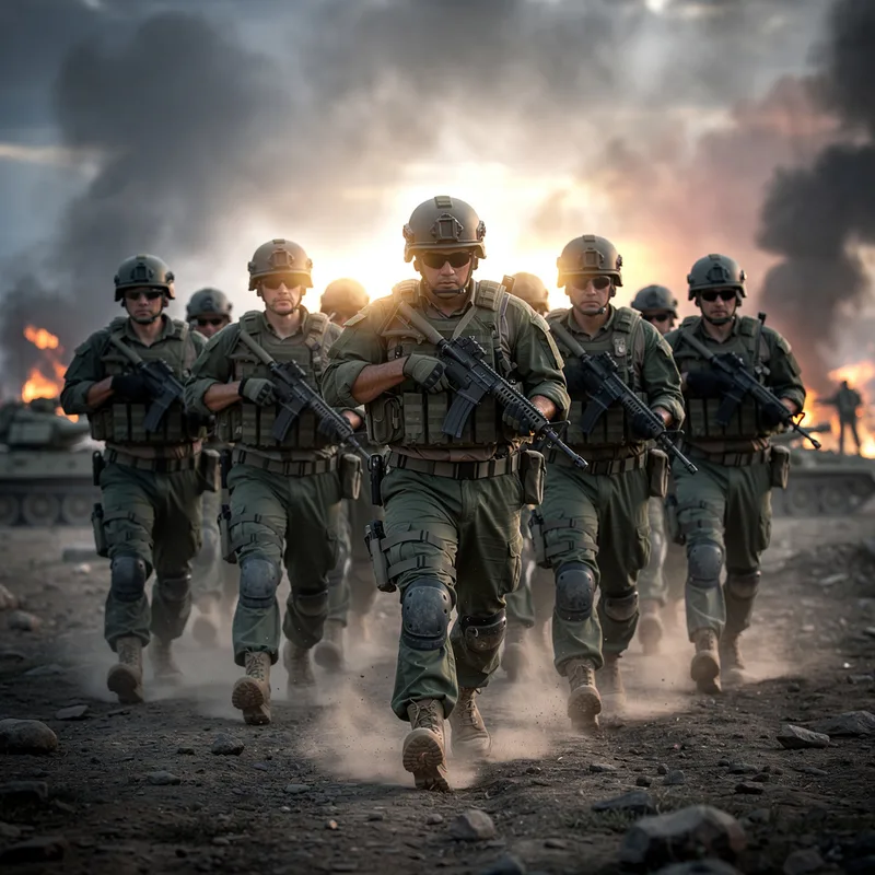 to march into battle