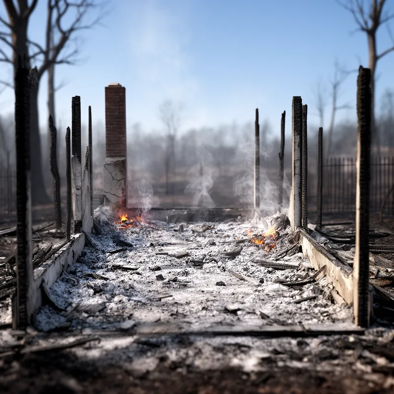 reduced to ashes