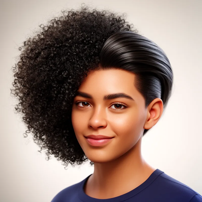 halfro hairstyle