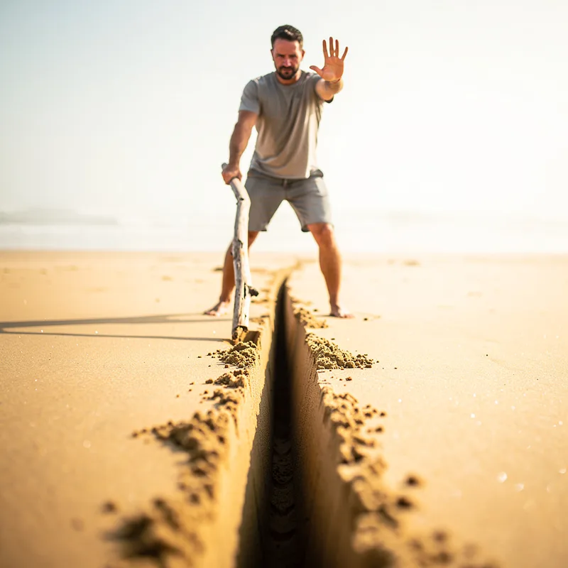 to draw a line in the sand