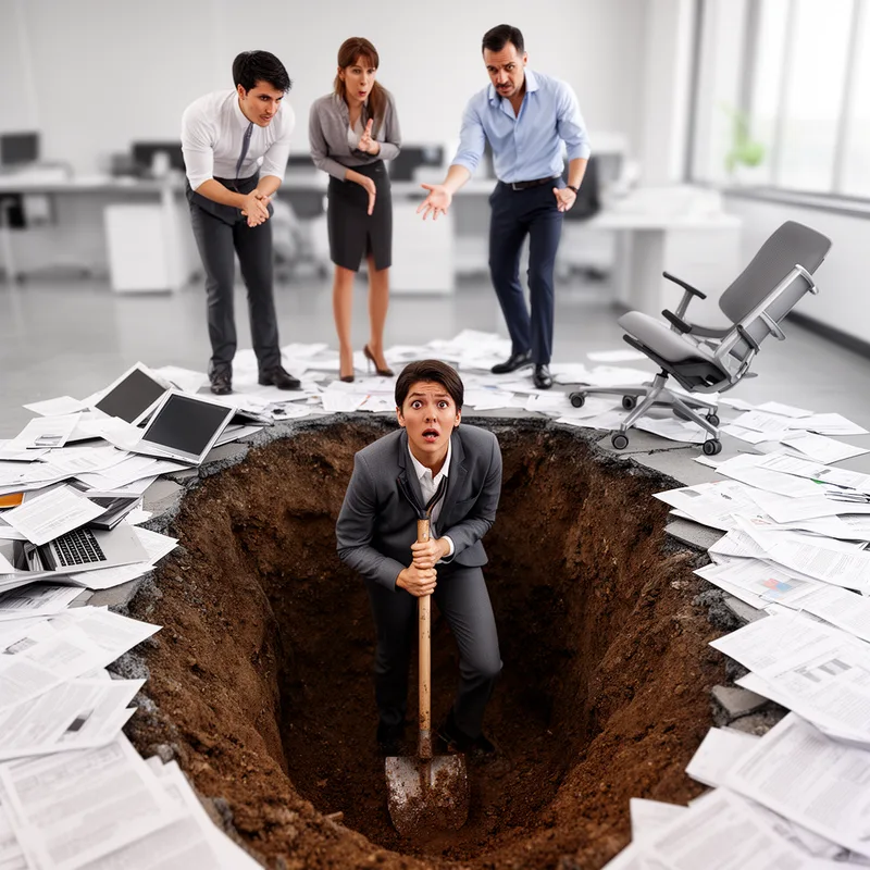 to dig a hole for oneself