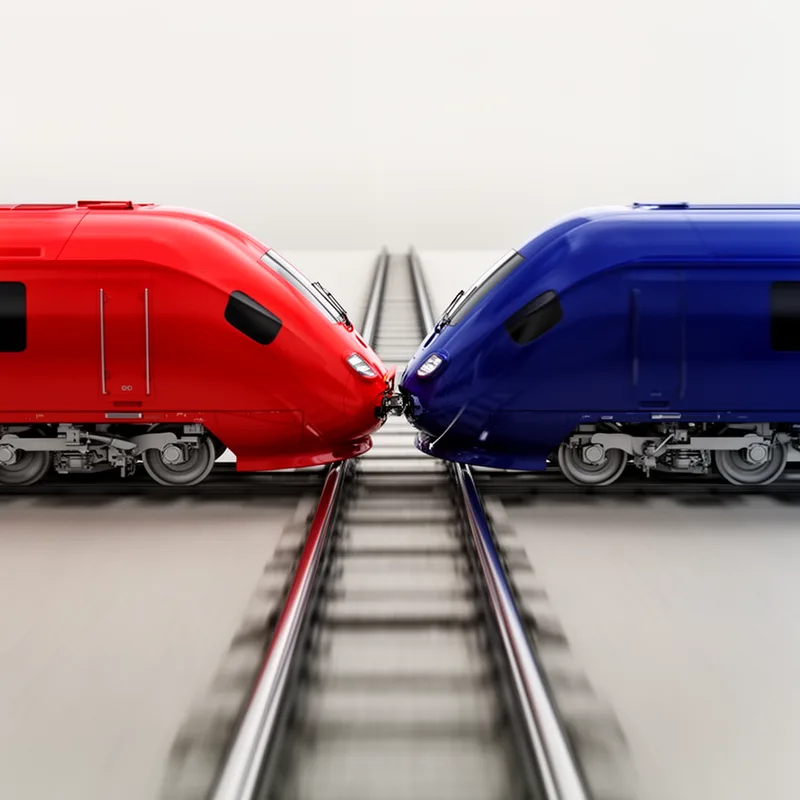 on a collision course