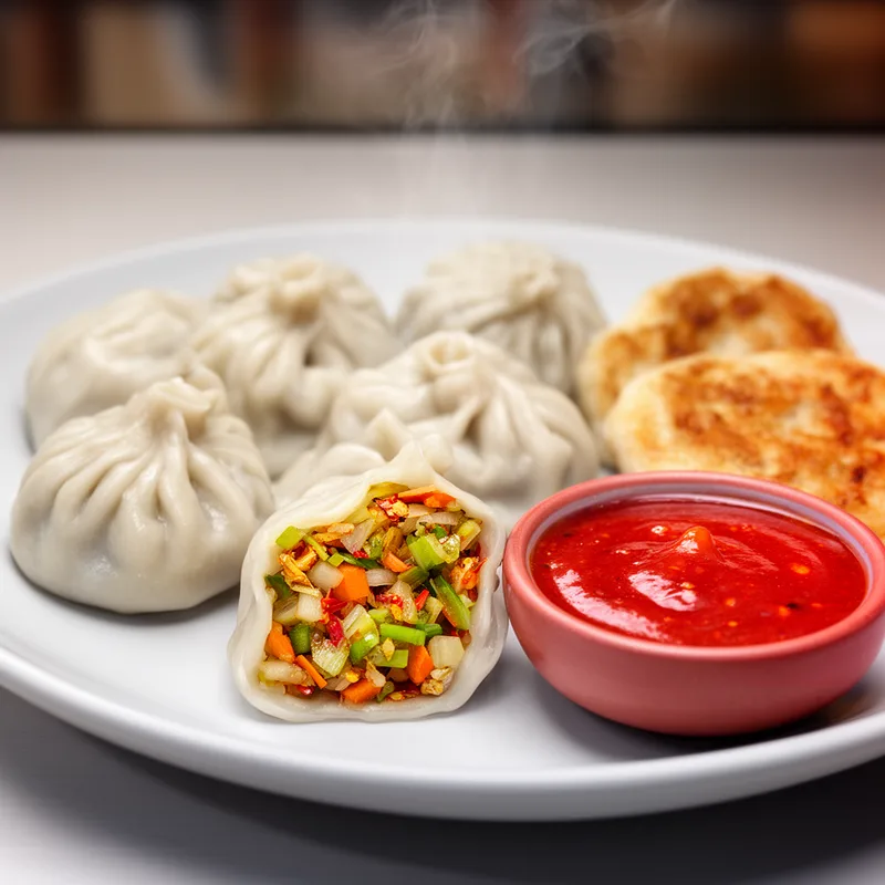 spicy veggie momo