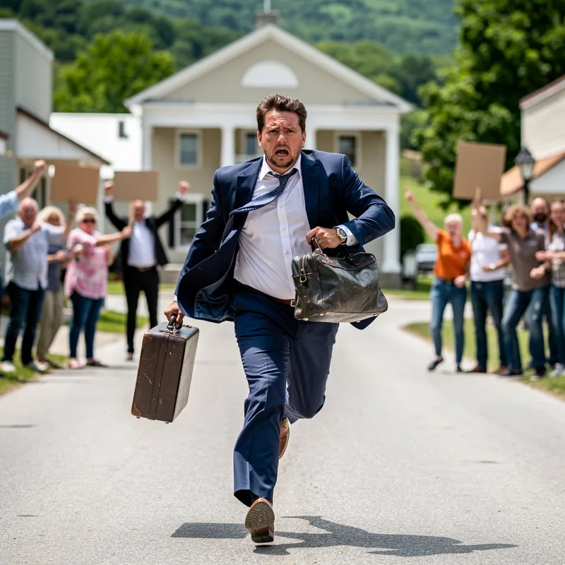 to run out of town