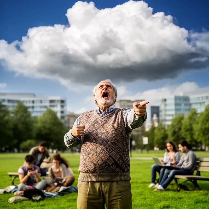to yelling at clouds
