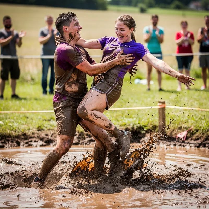 to mud-wrestle