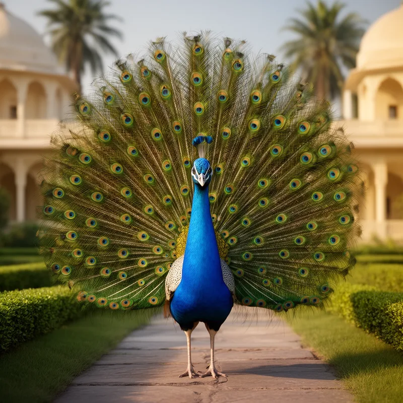 blue peafowl