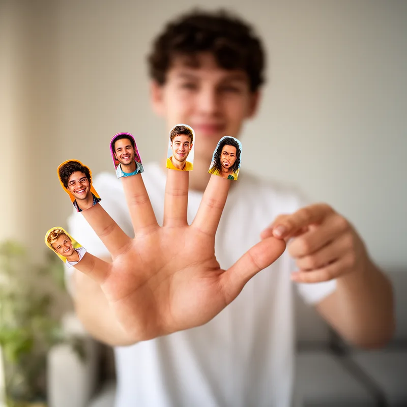 on the fingers of one hand