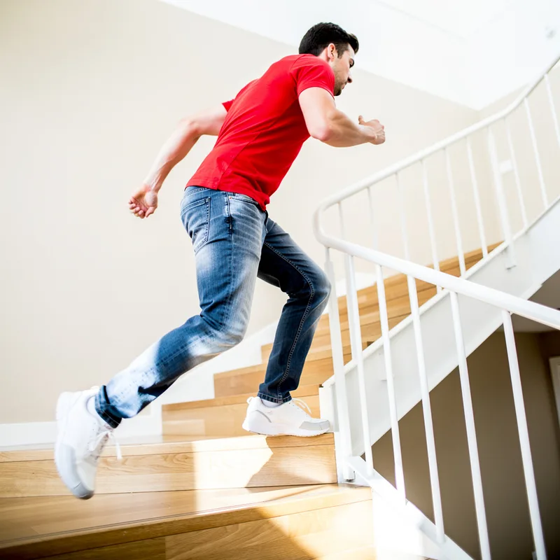 to run downstairs