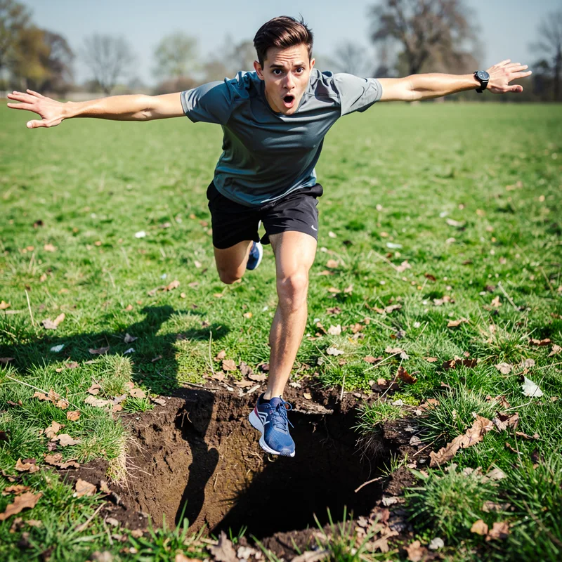 to fall into a hole